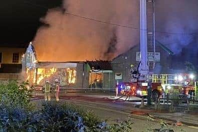 The supermarket has been gutted by fire.