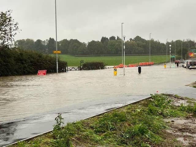 Floodng on Beck Lane in Sutton. Photo: Dylan James