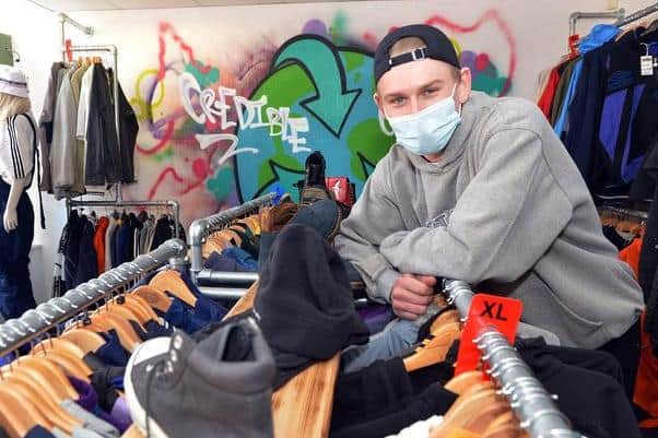 APRIL - 26-year-old Mansfield entrepreneur Harry Squires proved to be a lockdown success story when he opened his own vintage clothing shop.