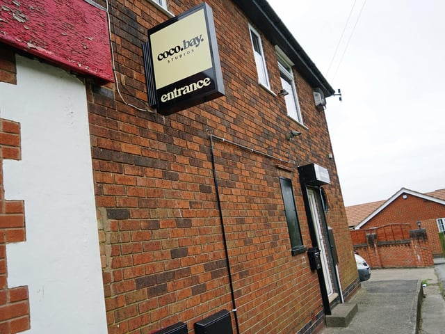 The Coco Bay Studios sign is up.