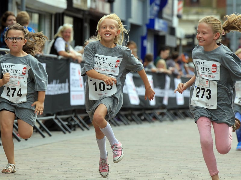 Smiles for these youngsters as they race down the street during the 2016 Active Ashfield games. Is this you or your child?