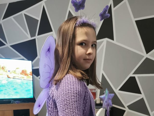 Robyn, 9,  from Sutton-in-Ashfield had to dress as a word, her word is Fairytale