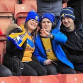 Mansfield Town fans ahead of the game at Wrexham.