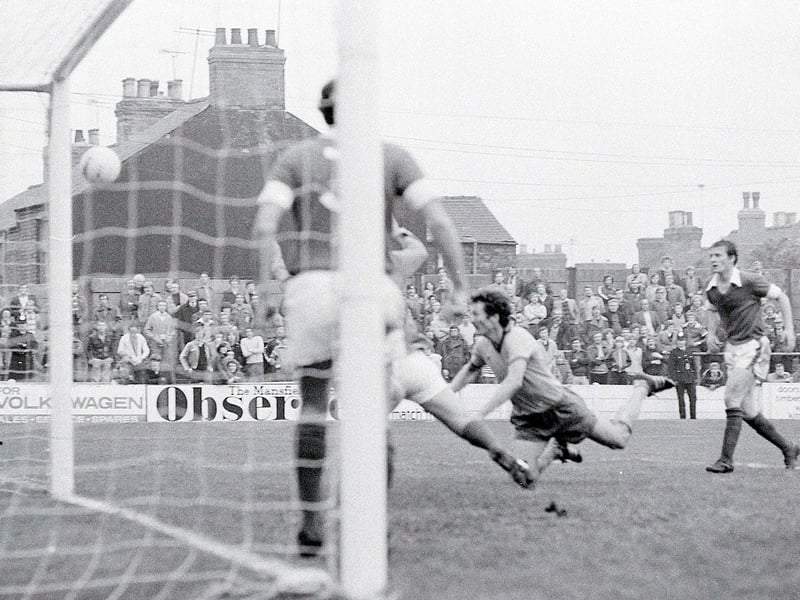 Dennis Martin nets against Walsall in a 3-1 home defeat in October 1978.