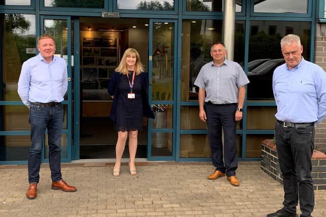 Ian Foster, managing director, Sharon Armiger, central services director, Richard Thompson, group sales director and Lee Anderson, MP for Ashfield and Eastwood