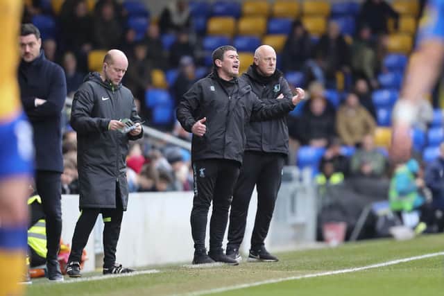 Nigel Clough shouts his orders at Wimbledon today. Photo by Chris Holloway / The Bigger Picture.media
