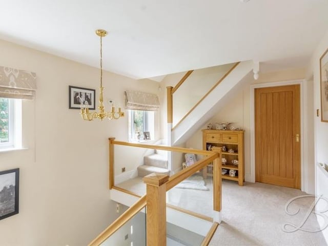 The first-floor landing guides you to two of the bedrooms at the Derby Road house, while a further staircase leads to the other two bedrooms on the second floor.