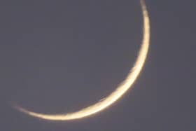 A fine shot of a crescent moon above the area, taken and sent in by David Hodgkinson.
