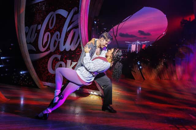 Kevin Clifton and Faye Brookes in a scene from Strictly Ballroom The Musical (Photo credit: Ellie Kurttz)