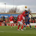 Action during the Sky Bet League 2 match against Morecambe FC at the Mazuma Stadium, 13 Jan 2024. 
Photo Chris & Jeanette Holloway / The Bigger Picture.media