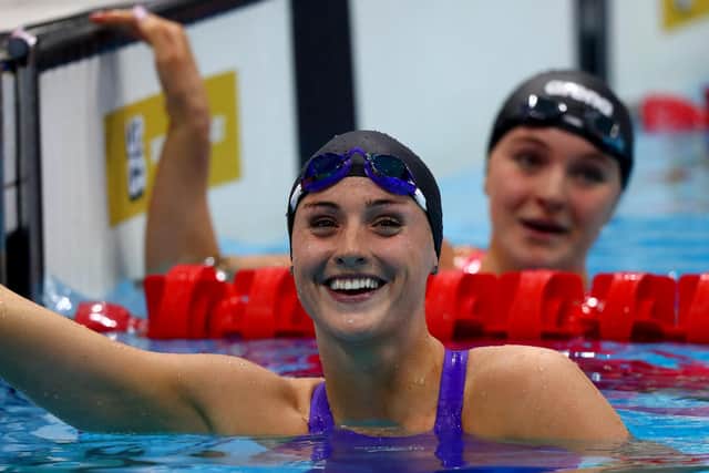 Mansfield's Molly Renshaw is all smiles after breaking her own British record at the Tokyo Olympics trials in London.