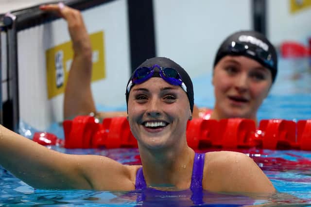 Mansfield's Molly Renshaw is all smiles after breaking her own British record at the Tokyo Olympics trials in London.