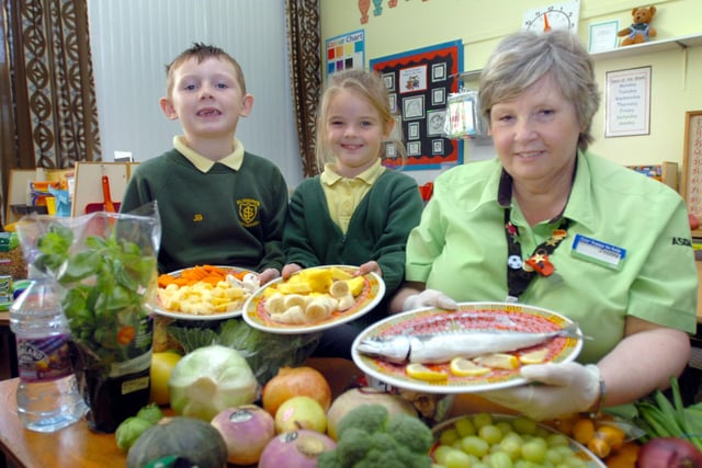 These Year 2 pupils at St Joseph's RC Primary School were learning all about healthy eating 13 years ago with a helping hand from Joanne Tweddle from Asda.