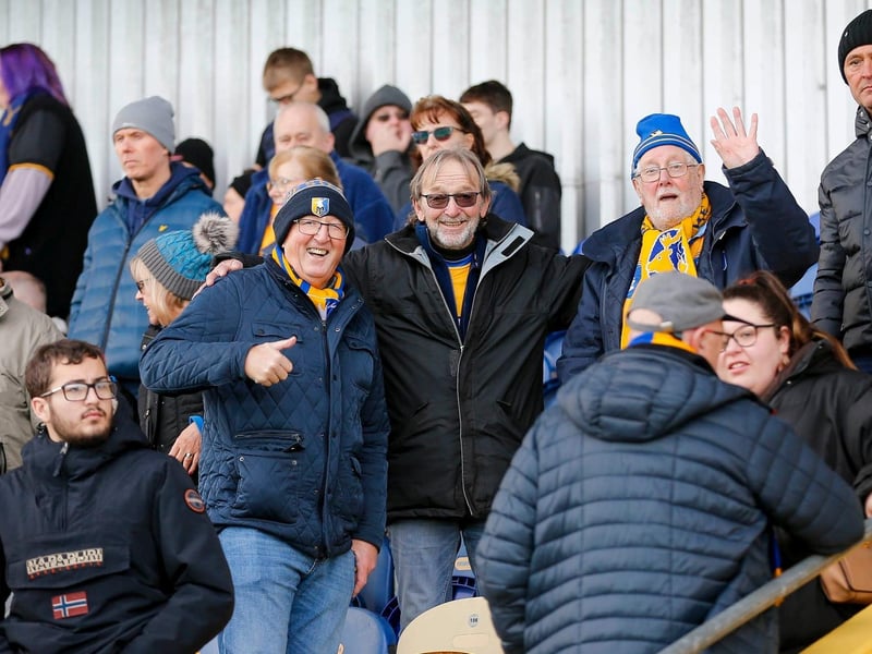 Mansfield Town fans at the win over Grimsby Town.