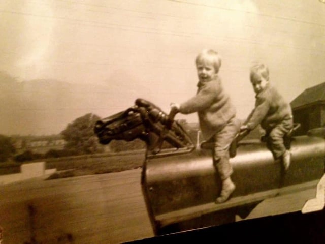 Jerry Sanders shared a childhood photo from his family collection, explaining that the park was just as fun as the pool. Pictured: Jerry and Lester.