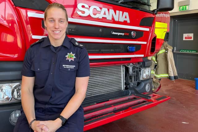 Charley Weatherall-Smith is one of two female watch managers at Nottinghamshire Fire & Rescue Service.