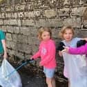 Youngsters get to grip with litter picking near the cemetery - Picture Chris Buck