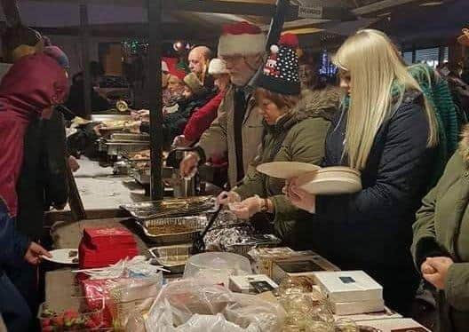 Volunteers feeding the homeless in Mansfield
