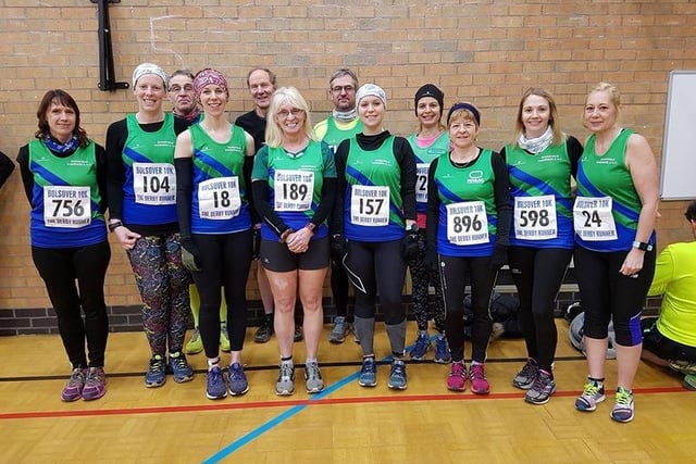 This ladies' Harriers team gather ahead of an event, but do you know who they are?