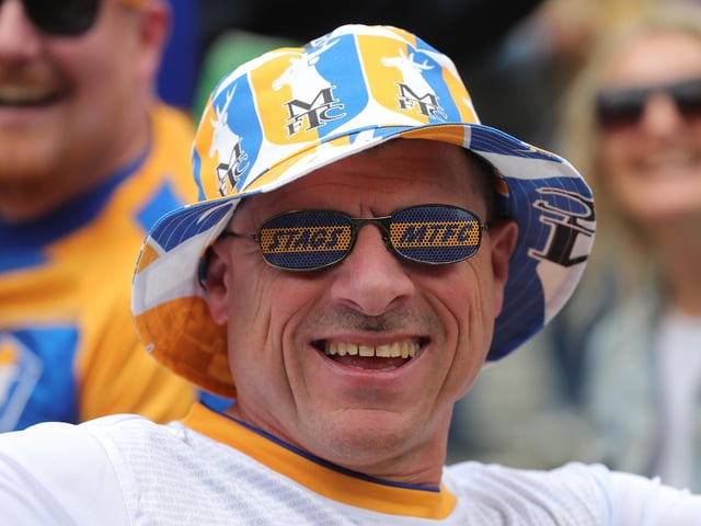 Stags fans enjoy the pre-match atmosphere.