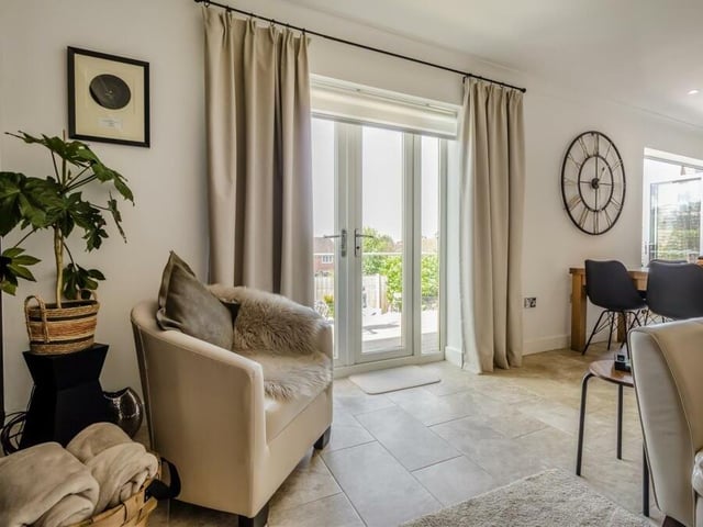 A last look at the open-plan living area in the £480,000 bungalow which, as you can see, has been finished to the highest of standards.