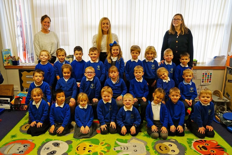 New starters in the foundation class at Heatherley Primary School.