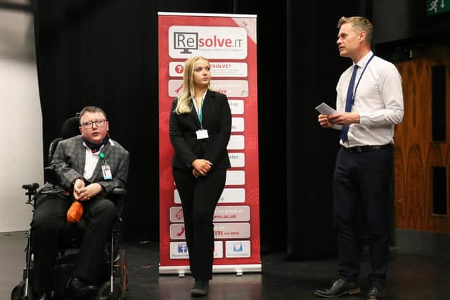 Vice principal Matt Vaughan introduced the presentation event and congratulated the students' successes