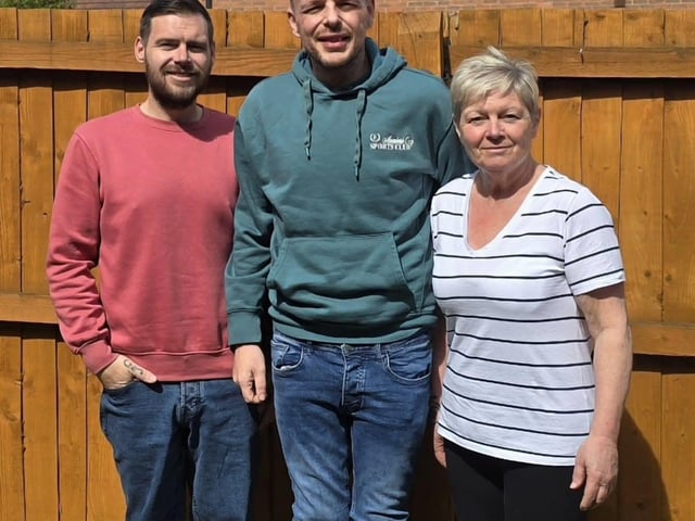 Graham, Damian and Correena after losing over 20 stone