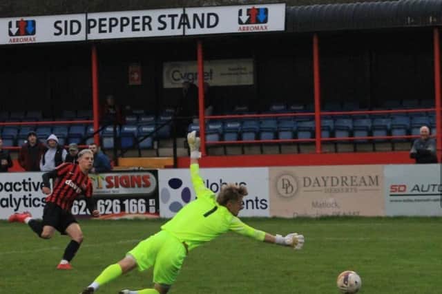 Tom McNally Goes Close For Shirebrook