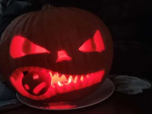 A 'baby pumpkin eating' monster from Dave Saint.