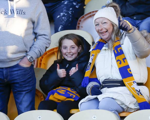 Stags fans at the Boxing Day match against Northampton Town.