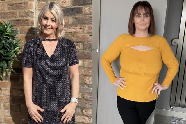 Sisters Tracey Beer (left) and Karen Leake (right) have lost more than eight stone between them.