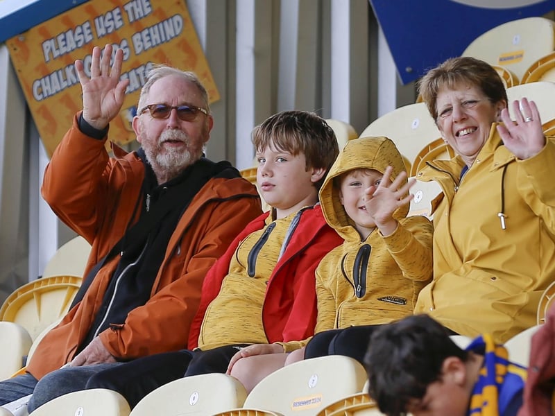 Mansfield Town fans ahead of the win over Barrow.