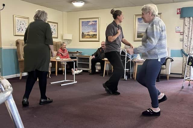 Residents and colleagues at HC-One’s April Park Care Home taking part in weekly exercise class