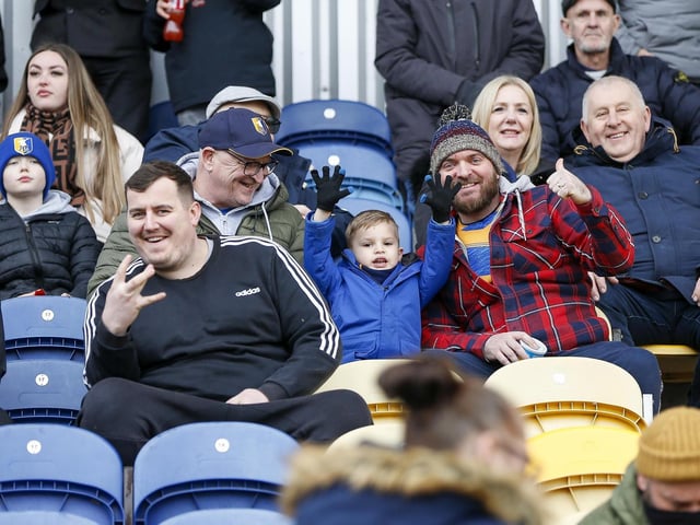 Mansfield Town fans before the 4-1 win over Doncaster Rovers.