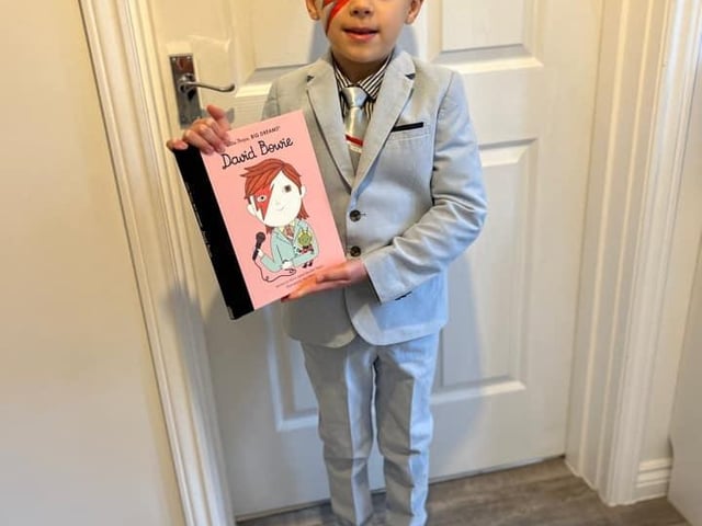Emson Rex - aged seven from Rainworth - as David Bowie.