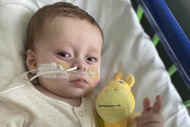 Lewis has spent the first nine months of his life in and out of hospital battling sepsis, meningitis and numerous infections. Hospital doctors have dubbed him a miracle baby.