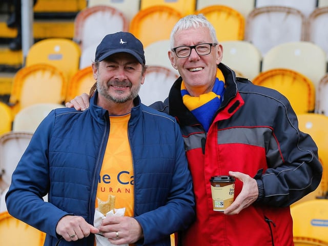 Mansfield Town fans ahead of the win over Stevenage.