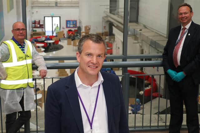 Gary Martin of Flexible Recruitment, Jon Tolley, company director of Prime Group and Andrew Cropley, college principal, are pictured left to right.
