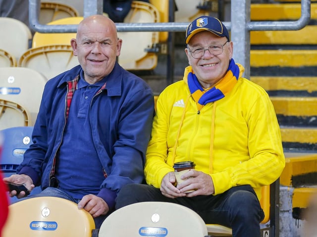 Mansfield Town fans during the Sky Bet League 2 match against Carlisle Utd.