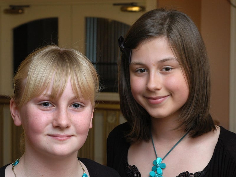 Mansfield Music and Drama Festival. Katie Temple, left and Hannah Jones, singing duet in 2010.