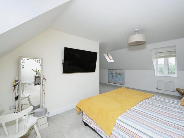 The master bedroom blends luxury with space.