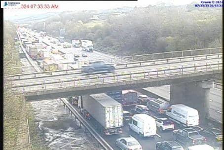 There are long delays for drivers on the M1 this morning