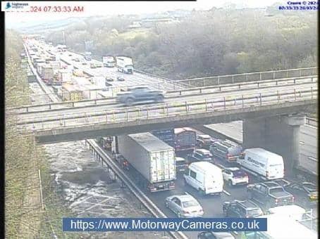 There are long delays for drivers on the M1 this morning