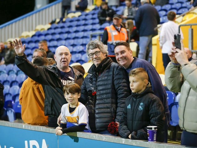 Mansfield Town fans ahead of the 0-0 draw with Newport County.