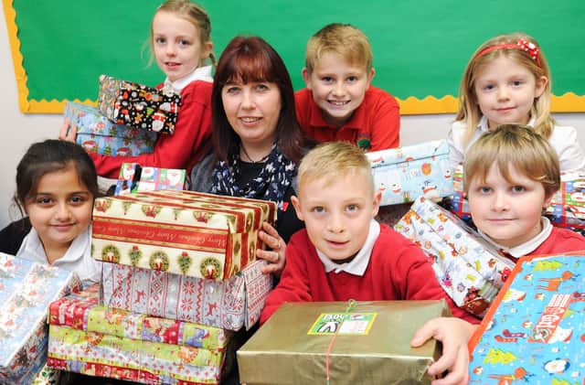 Who can you spot in these throwback pictures from Christmas Shoebox appeals?