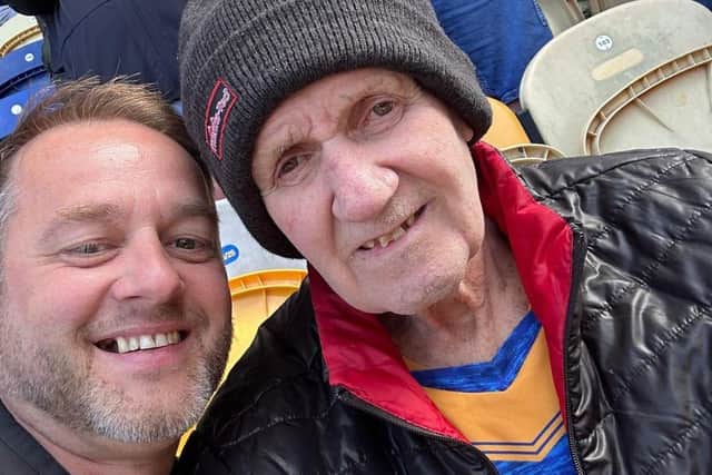 John, resident at Lowmoor Nursing Home attends Mansfield Town fixture with his family.