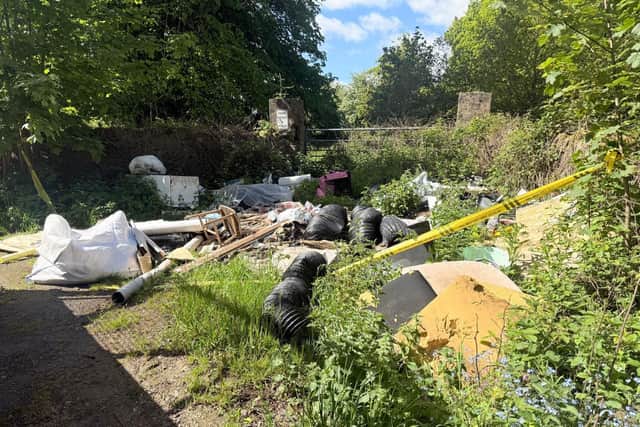 A large fly-tip between Hucknall and Annesley has now been cleared by the council. Photo: Submitted