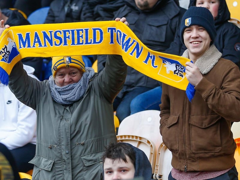 Mansfield Town Fans at the One Call Stadium for the Emirates FA Cup third round match against Middlesbrough.