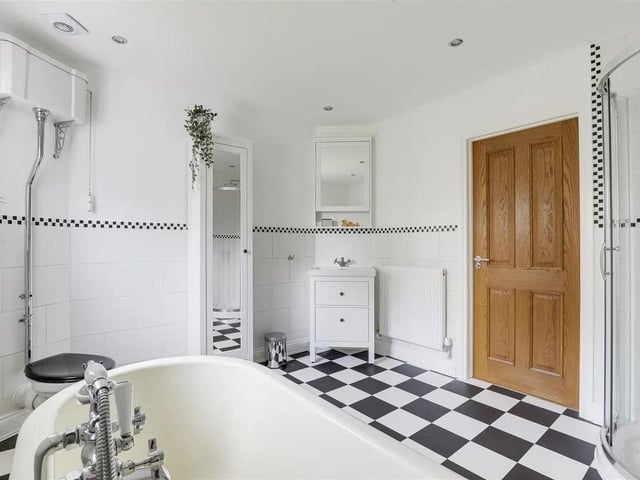 The stunning family bathroom has been finished to a high standard.